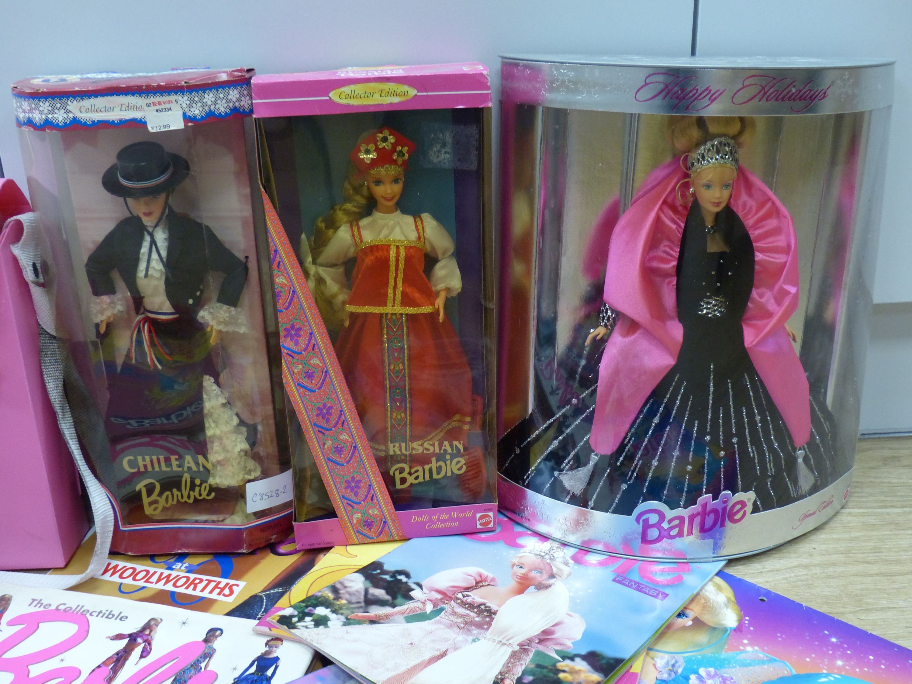 Six various Barbie dolls and other Barbie and doll related ephemera